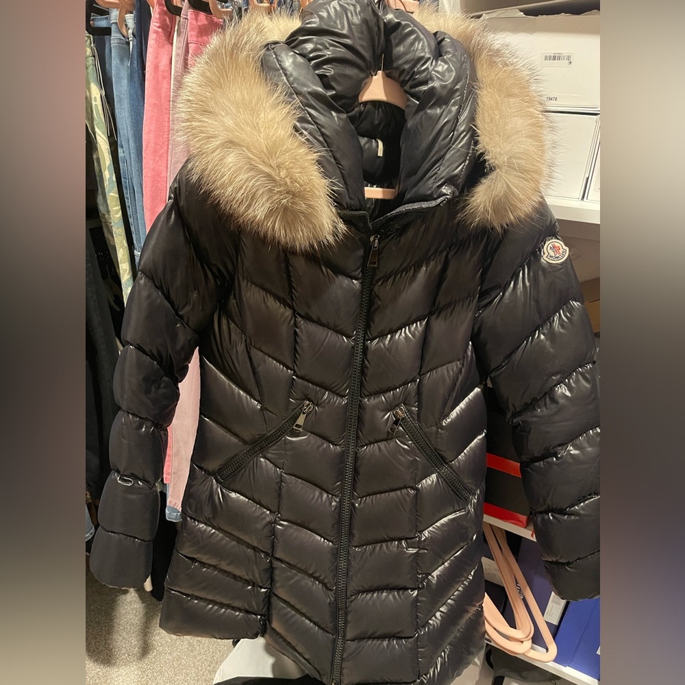 Moncler Black Down Fulmarus Long Coat Mint Condition Size 4 Moncler sizing